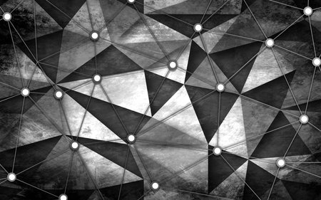 3D black and white abstract illustration background for 3d living room bedroom TV 3D wallpaper home decoration mural wallpaper for wallsの写真素材