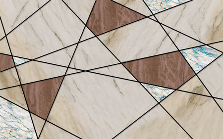 Tiles in the city and black lines with stone texture background for 3d living room bedroom TV 3D wallpaper home decoration mural wallpaper for wallsの写真素材