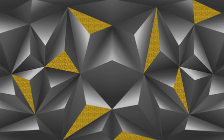 Grey black and yellow texture geometric background for 3d living room bedroom TV 3D wallpaper home decoration mural wallpaperの写真素材