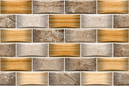 Wooden and stone texture bricks wall background for 3d living room bedroom TV 3D wallpaper home decoration mural wallpaperの写真素材