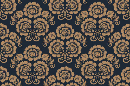 Seamless floral ornament abstract illustration background for 3d living room bedroom TV 3D wallpaper home decoration mural wallpaperの写真素材