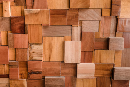 Set of 3D pieces of wood wall background for 3d living room bedroom TV 3D wallpaper home decoration mural wallpaperの写真素材