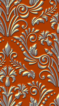 Gold Metal ornament with red background for 3d living room bedroom TV 3D wallpaper home decoration mural wallpaperの写真素材