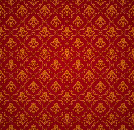 Seamless orange abstract ornaments with red background for 3d living room bedroom TV 3D wallpaper home decoration mural wallpaperの写真素材