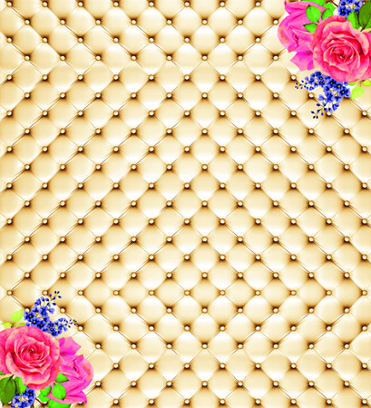 Abstract flowers and leather style illustration background for 3d living room bedroom TV 3D wallpaper home decoration mural wallpaperの写真素材