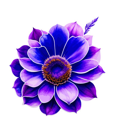 Beautiful blue flower isolated on a white background. Vector illustration.のイラスト素材