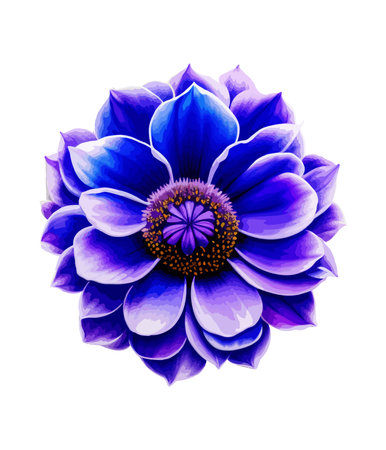 Blue flower isolated on white background. Vector illustration. Eps 10.のイラスト素材