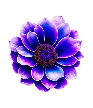Beautiful blue flower isolated on white background. Vector Illustration.のイラスト素材