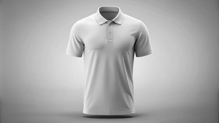 White polo shirt mockup, front view, 3d renderingの素材