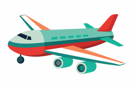 Airplane isolated on white background. Vector illustration in flat style.のイラスト素材