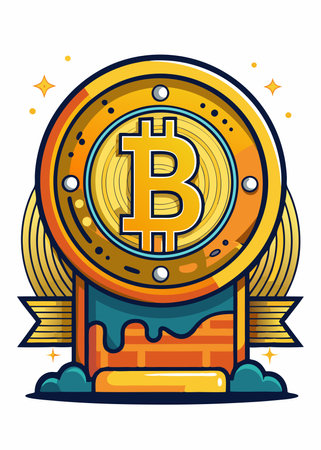 Bitcoin icon vector illustration. Cryptocurrency sign. Crypto currency symbol.のイラスト素材