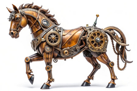 Wooden toy horse on a white background. Isolated image.の素材