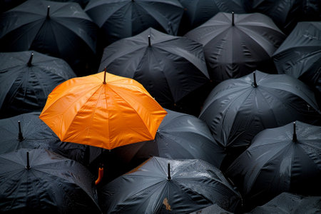Umbrella in the rain. Umbrella in the rain.の素材