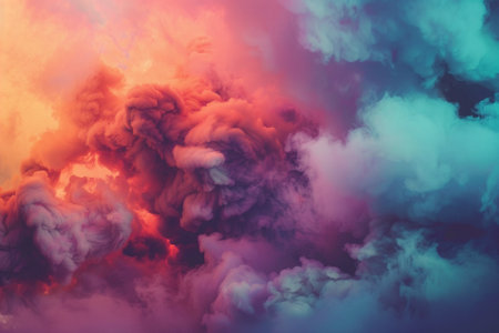 Colorful clouds in the sky. 3d rendering, 3d illustration.の素材