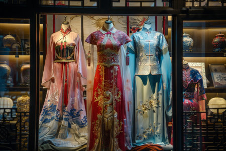 Mannequins in a store window.の素材