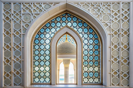 Details of the interior of Sheikh Zayed Grand Mosque in Abu Dhabi, UAEの素材