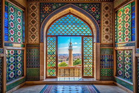Beautiful view of the Jameh Mosque in Kashan, Iranの素材