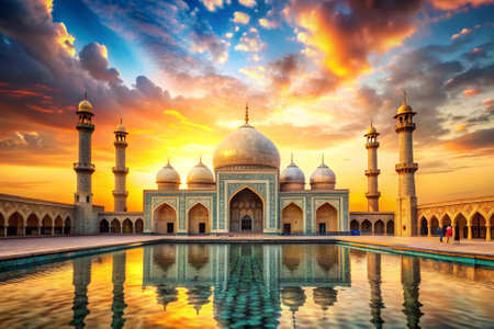 Famous Sheikh Zayed Grand Mosque in Abu Dhabi, United Arab Emiratesの素材