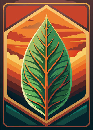 ecology leaf plant nature vector illustration eps 10. retro styleのイラスト素材