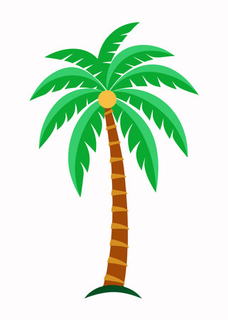 Palm tree icon. Flat illustration of palm tree vector icon for webのイラスト素材