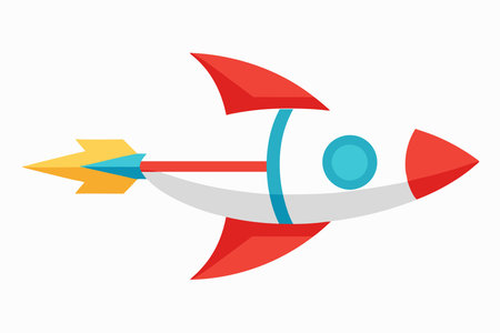 Rocket icon, vector illustration. Flat design style with long shadow.のイラスト素材