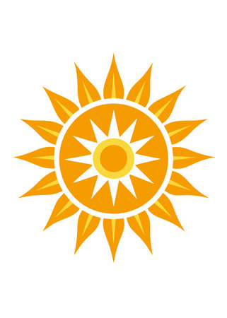 sun icon over white background. colorful design.  vector illustratonのイラスト素材