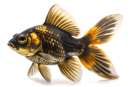 Goldfish isolated on white background. Goldfish on a white background.の素材