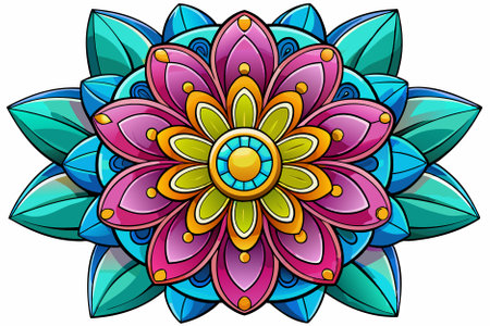 Colorful mandala on a white background. Vector illustration for your designのイラスト素材