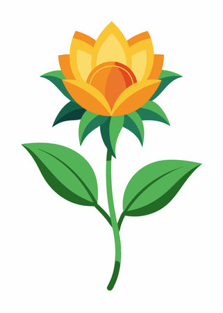 cute flower with leafs isolated icon design, vector illustration  graphicのイラスト素材