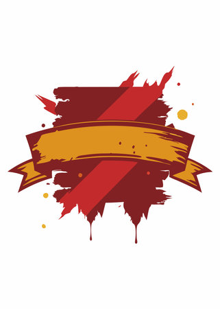 grunge banner with paint splashes and ribbon vector illustration designのイラスト素材