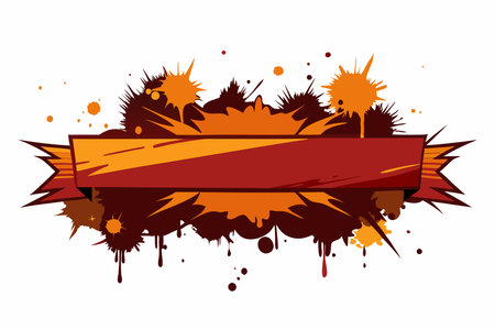 grunge banner with splashes and blots vector illustration designのイラスト素材