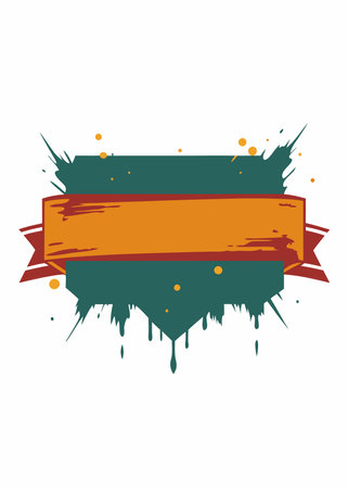 grunge banner with ribbon isolated icon vector illustration  graphic designのイラスト素材