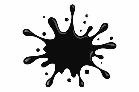 Black paint splashes isolated on a white background. Vector illustration.のイラスト素材