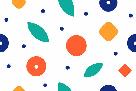 Seamless pattern with colorful circles and dots. Vector illustration.