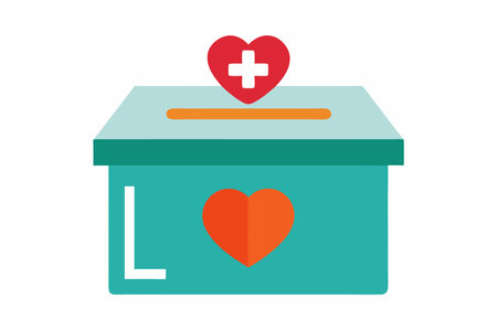 Donation box icon. Flat illustration of donation box icon for web designのイラスト素材