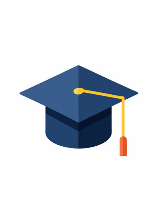Graduation cap design, University education school college academic ceremony degree and student theme Vector illustrationのイラスト素材