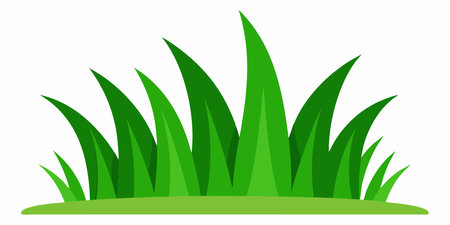 Green grass isolated on white background. Flat design. Vector illustration.のイラスト素材