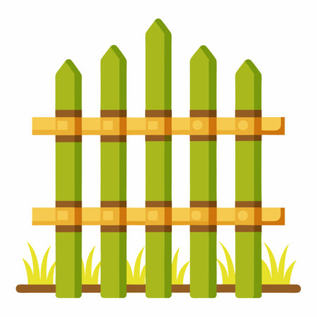 Bamboo fence icon. Flat illustration of bamboo fence vector icon for webのイラスト素材
