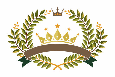 laurel wreath crown laurel wreath icon vector illustration graphic designのイラスト素材