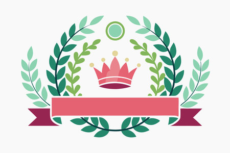 Crown and laurel wreaths. Vector design element.のイラスト素材