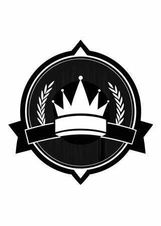 Crown label vector icon. Luxury heraldic emblem design.のイラスト素材