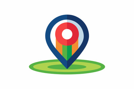 Location Icon Logo Design Element. Map Pin Location Icon Logo Design Templateのイラスト素材