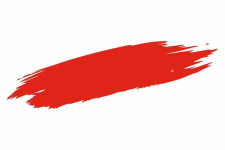 Red grunge brush stroke. Isolated on a white background.のイラスト素材