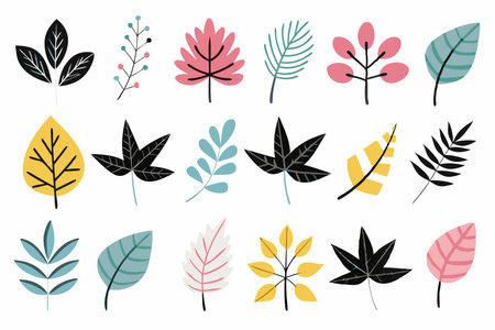 Set of hand drawn autumn leaves. Vector illustration for your design.のイラスト素材