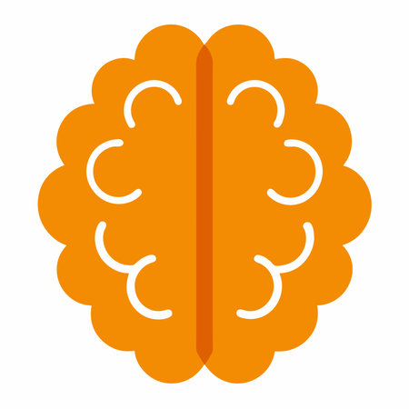 Brain flat icon isolated on white background. Human brain vector illustration.のイラスト素材