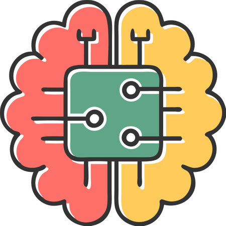 Brain with circuit board vector icon. Brain with circuit board vector iconのイラスト素材