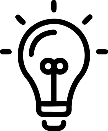 Black Light bulb icon isolated on white background. Idea symbol. Vector Illustrationのイラスト素材