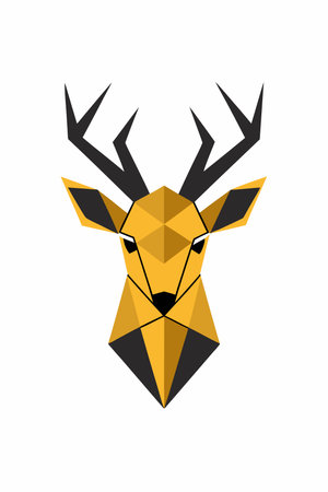 Deer head vector icon illustration design template isolated on white background.のイラスト素材