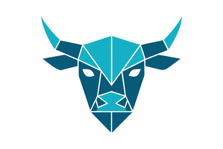 Bull head logo vector icon illustration design. Abstract bull head logo.のイラスト素材