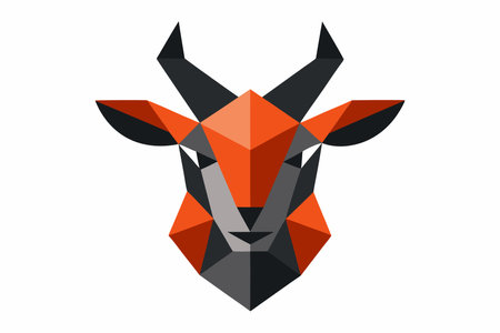 Deer head logo design template. Abstract animal icon. Vector illustration.のイラスト素材